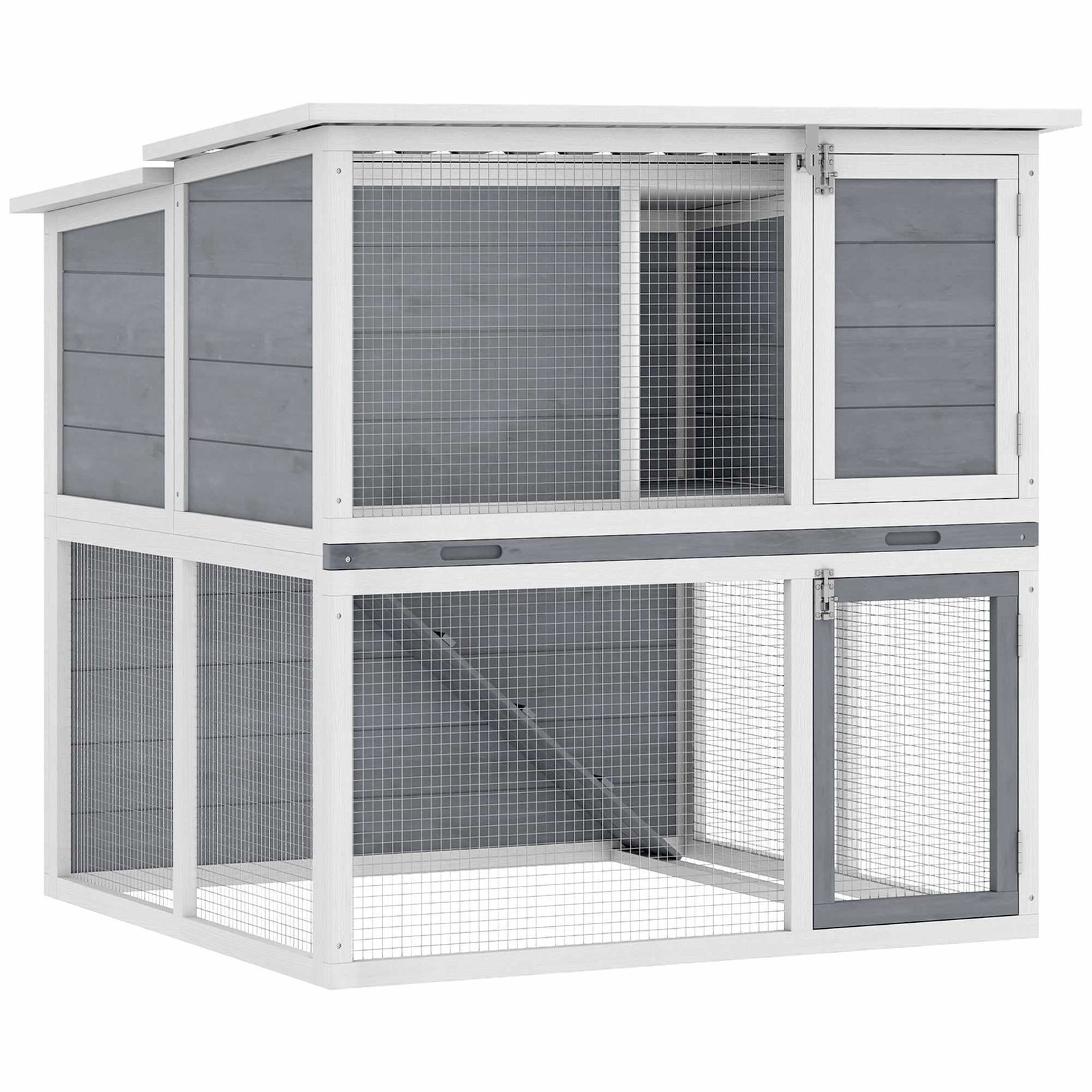 Kaninbur i trä med två nivåer och väderbeständigt tak | Hem & Hobby | Pryloteket