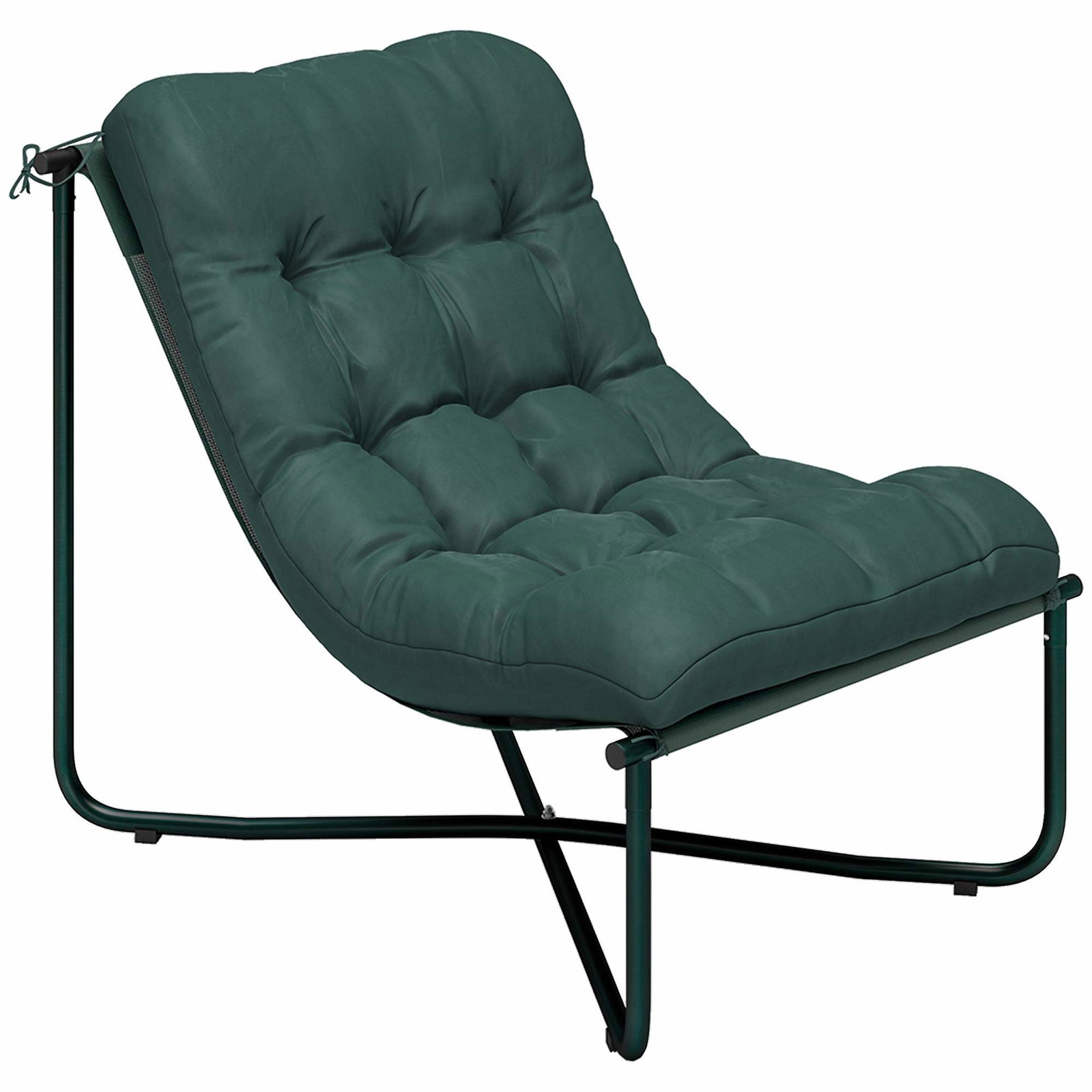 Åndbar havestol med hynde – mørkegrøn, stålstel