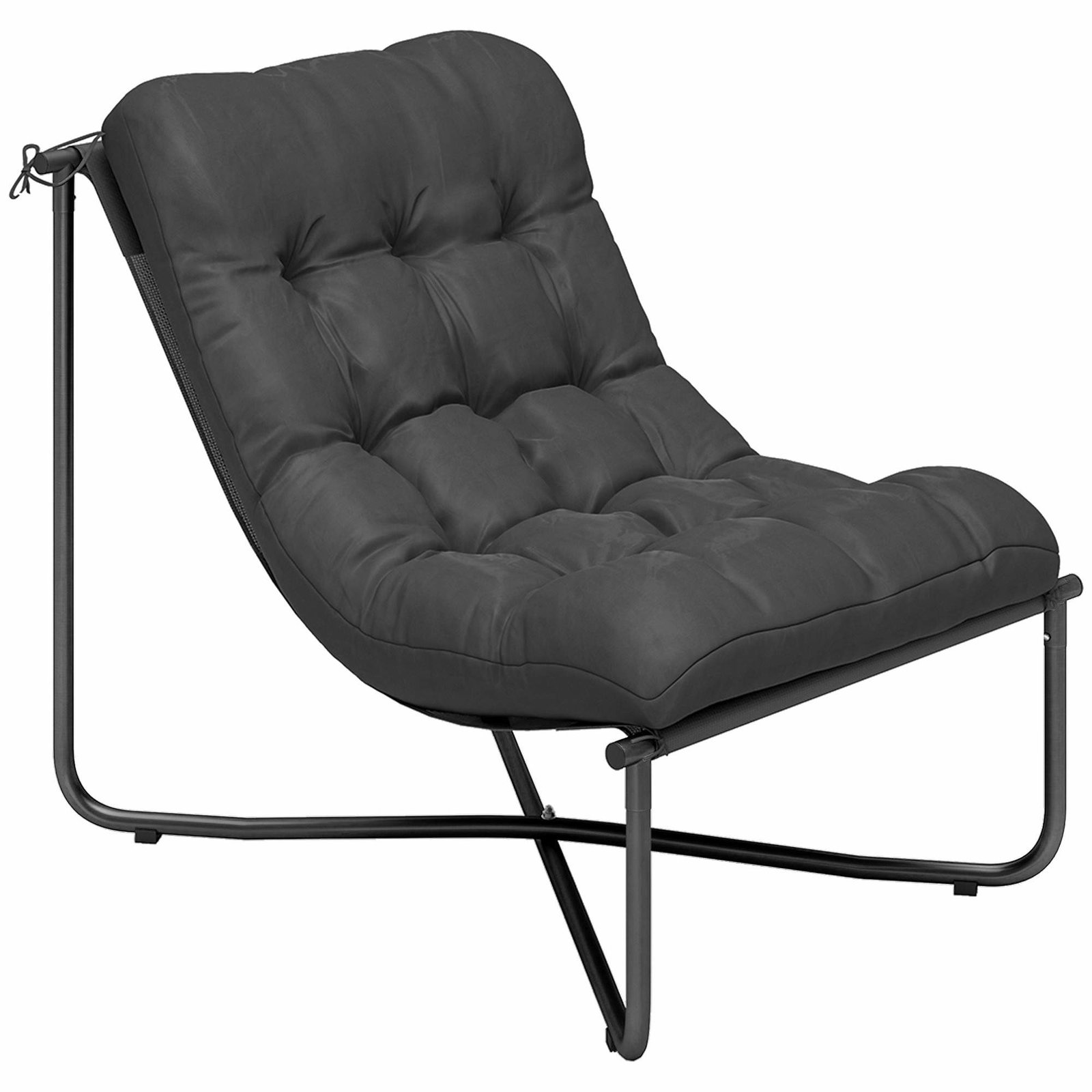 Utomhusloungestol med dynor, ergonomisk, mörkgrå | Hem & Hobby | Pryloteket