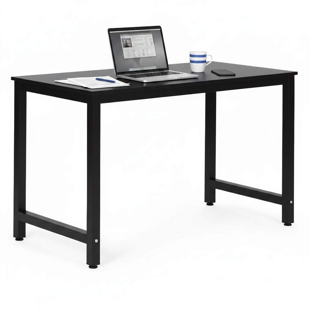 Computerbord 120x60 cm – Sort, justerbare fødder