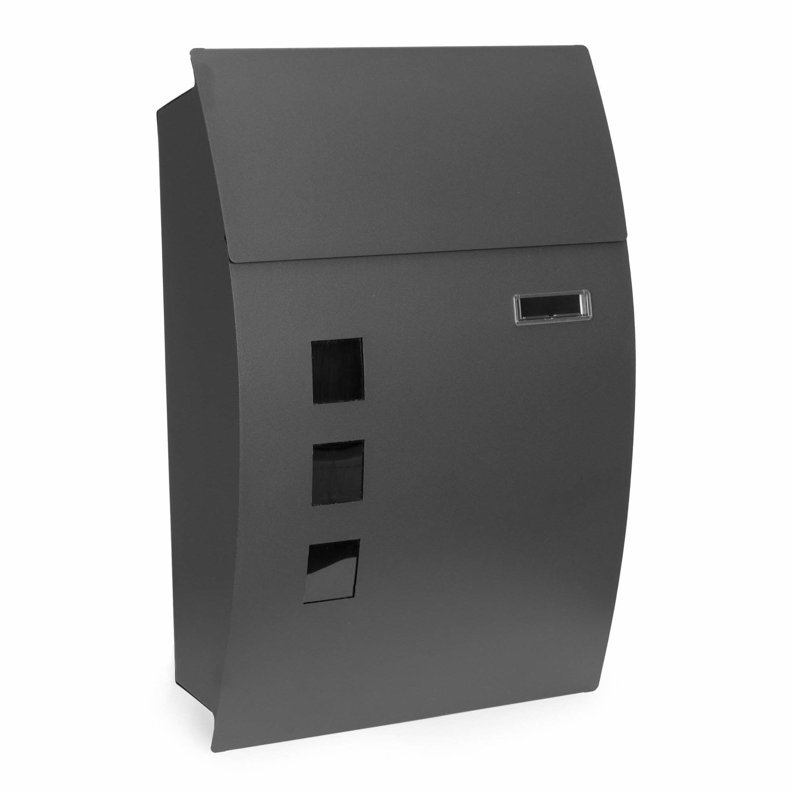 Vægmonteret postkasse i galvaniseret stål – antracit