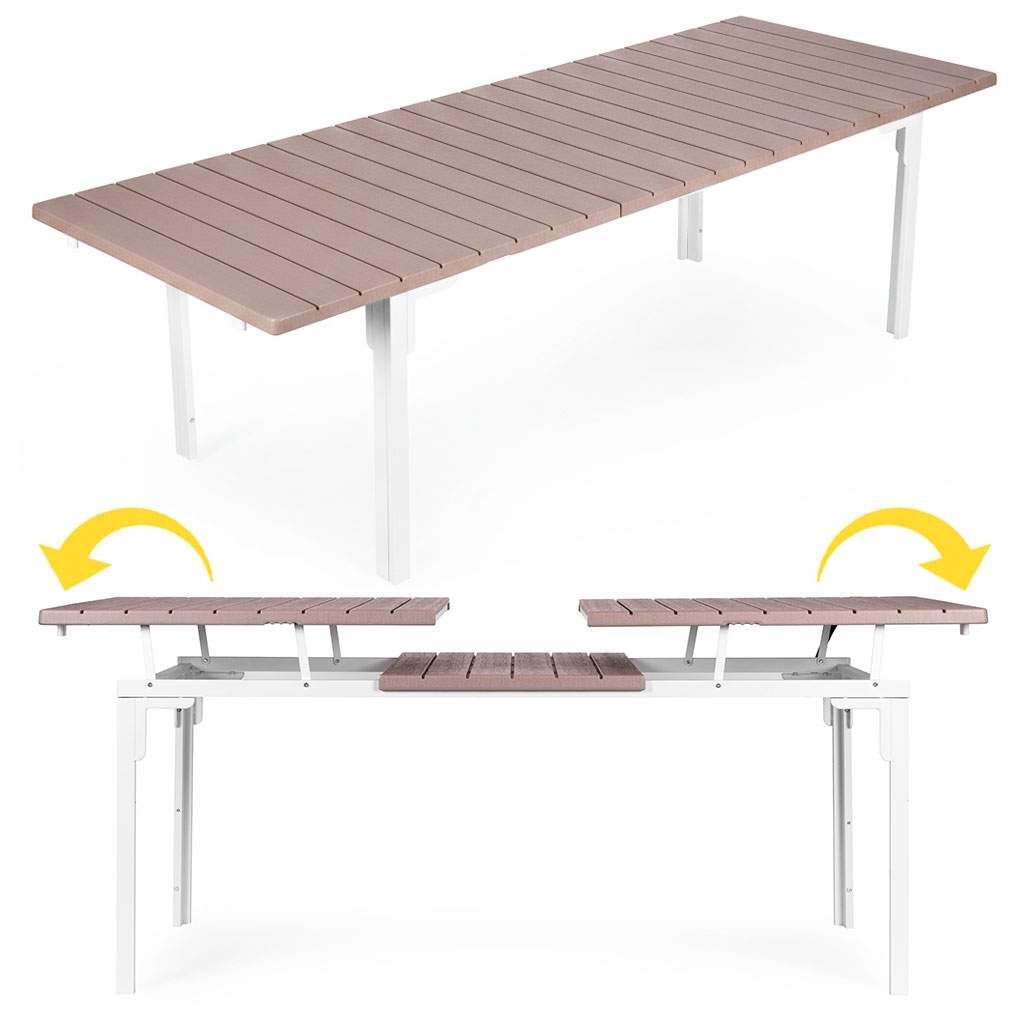 Utdragbart trädgårdsbord för 12 personer, stål och HDPE, 180–240 cm | Hem & Hobby | Pryloteket
