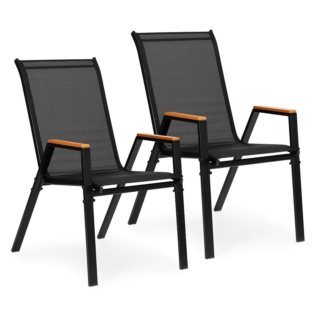Havestole sæt med 2 – Stål, Vejrbestandig