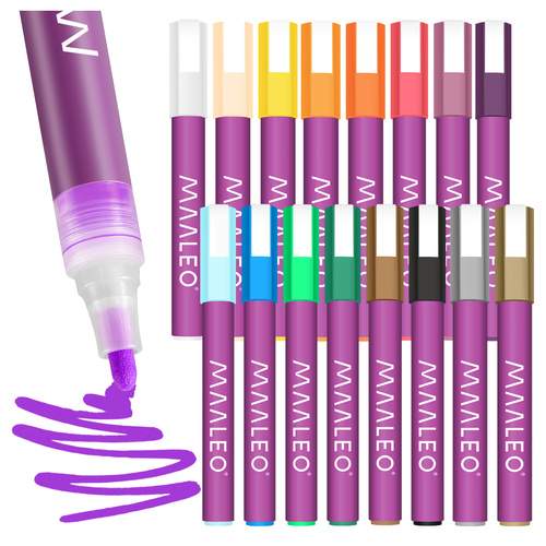 Akrylpennor, set med 16 – Vattentäta, intensiva färger | Hem & Hobby | Pryloteket