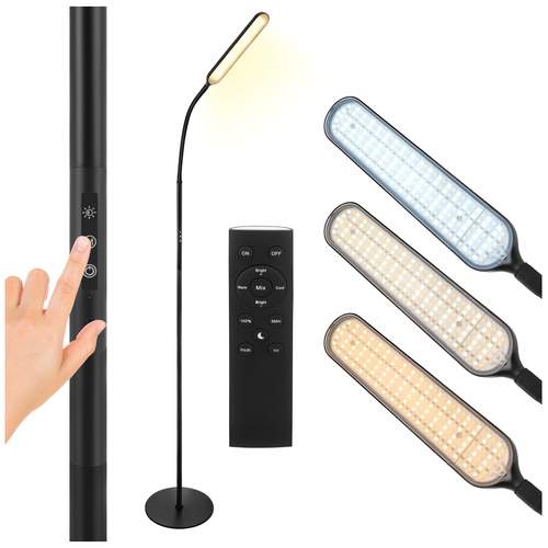 LED-gulvlampe 180 cm – justerbar, fjernbetjening