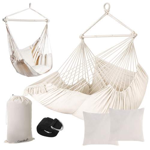 Hängstol med dynor, 150 kg kapacitet, beige | Hem & Hobby | Pryloteket