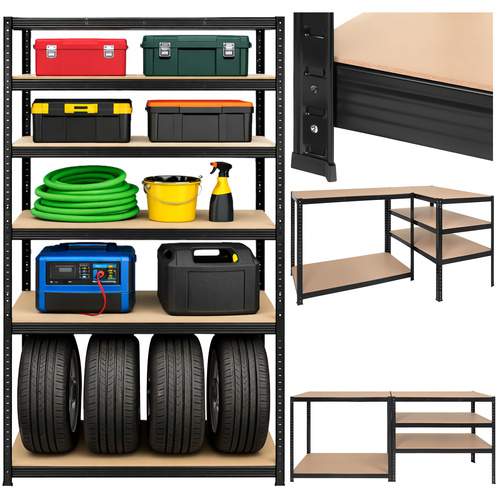 Opbevaringsreol - sort 180x100x60 Bigstreen