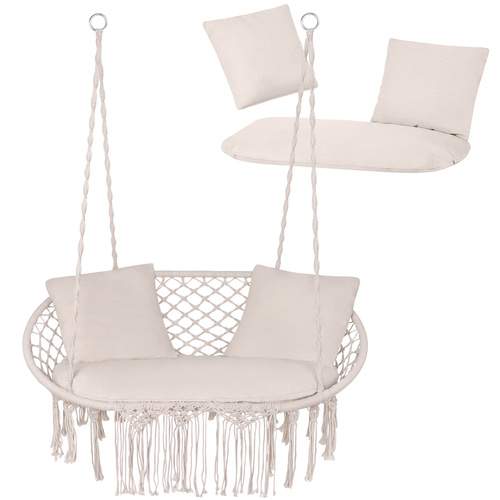 Havegyngehyndesæt til to – cremefarvet, maskinvaskbar