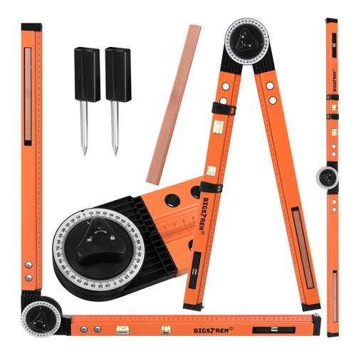 Justerbar gradskiva med vattenpass och kompass, 500 mm | Hem & Hobby | Pryloteket