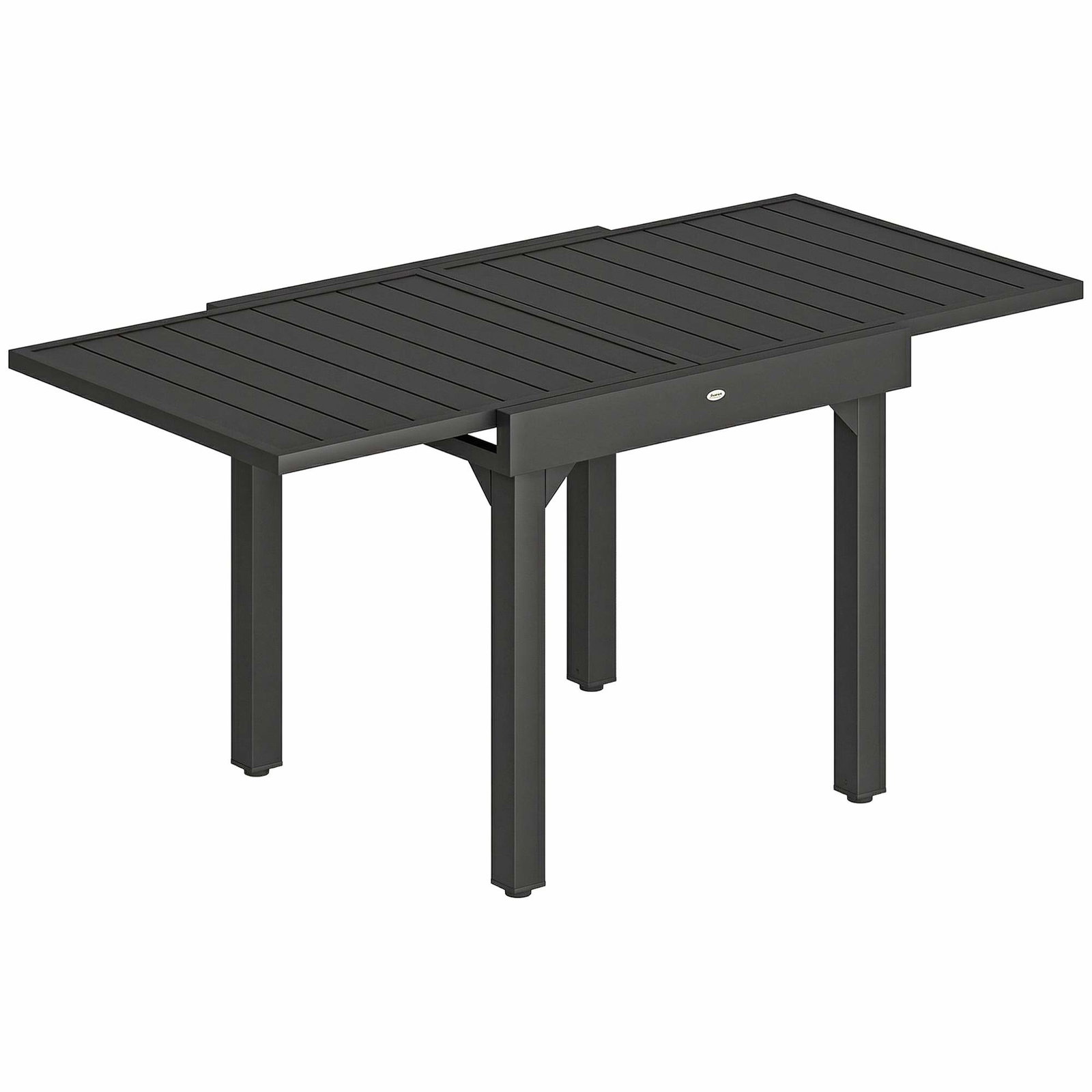 Udtrækkeligt spisebord i aluminium – Plads til 4-6 personer, 80/160 x 80 cm