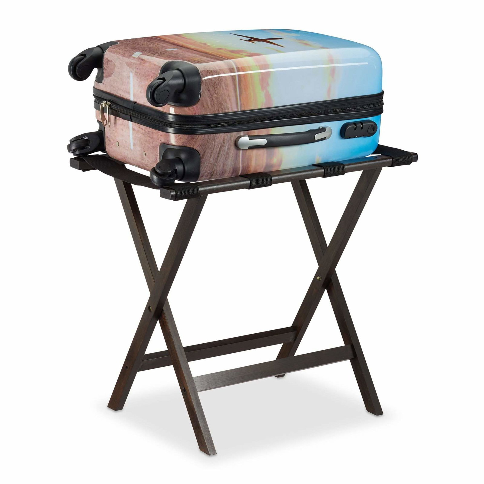 Sammenfoldelig kuffertstativ i mørkebrun