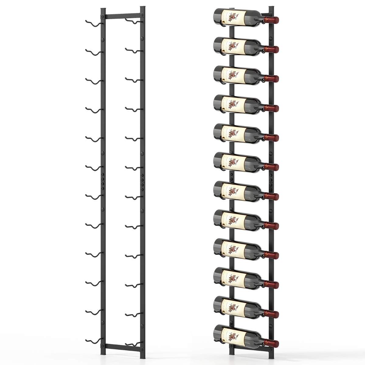 Väggmonterat vinställ i metall – Rymmer 12 flaskor, svart | Hem & Hobby | Pryloteket