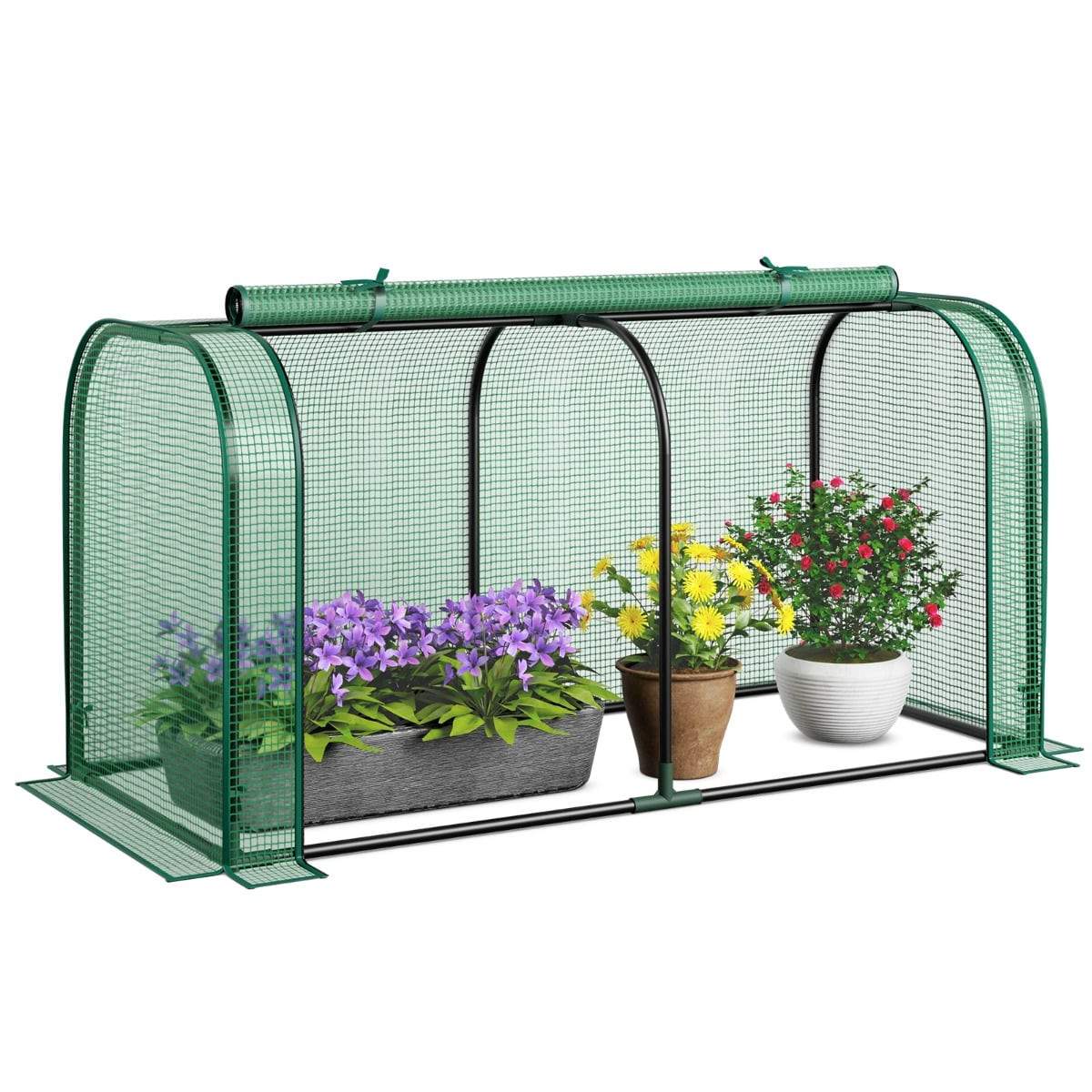 Miniväxthus med rulldörr – PE-överdrag, 2-i-1-design | Hem & Hobby | Pryloteket