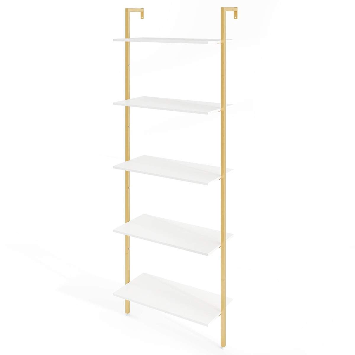 5-lags vægmonteret stigehylde – metalramme, justerbare fødder