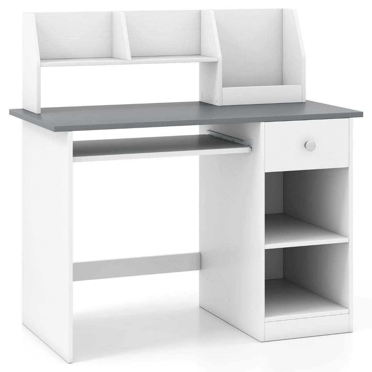 Barnskrivbord med förvaring, tangentbordsbricka – grå | Hem & Hobby | Pryloteket
