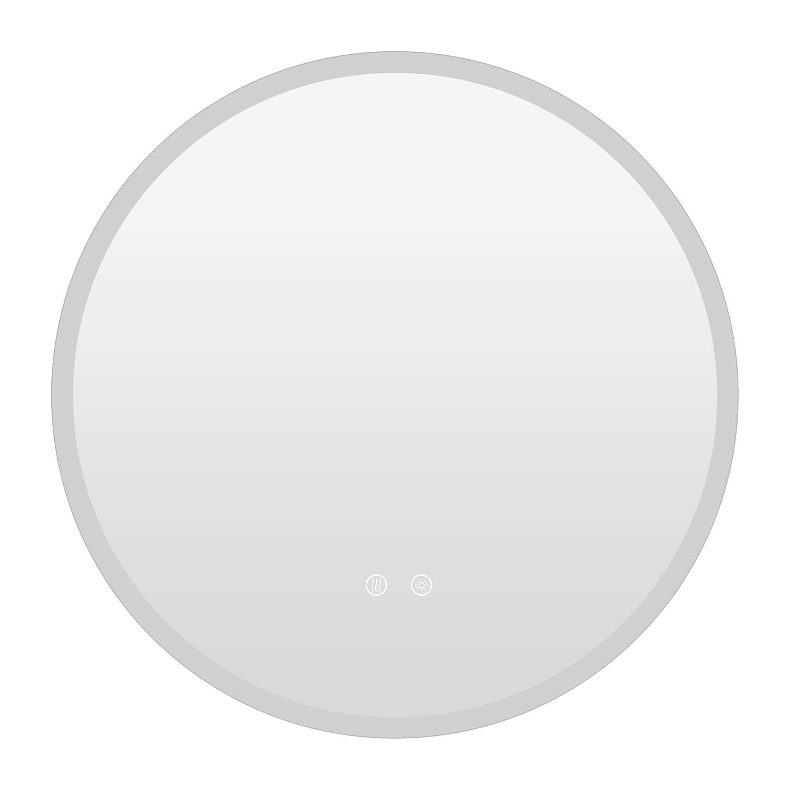 Rundt LED badeværelsesspejl – 70 cm, antidug, 3 lysfarver