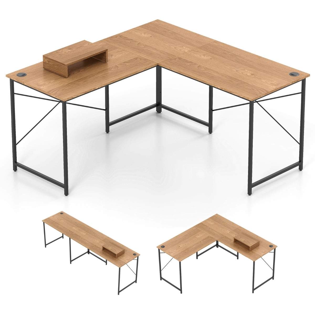 Konvertibelt L-format skrivbord med avtagbart skärmstativ | Hem & Hobby | Pryloteket