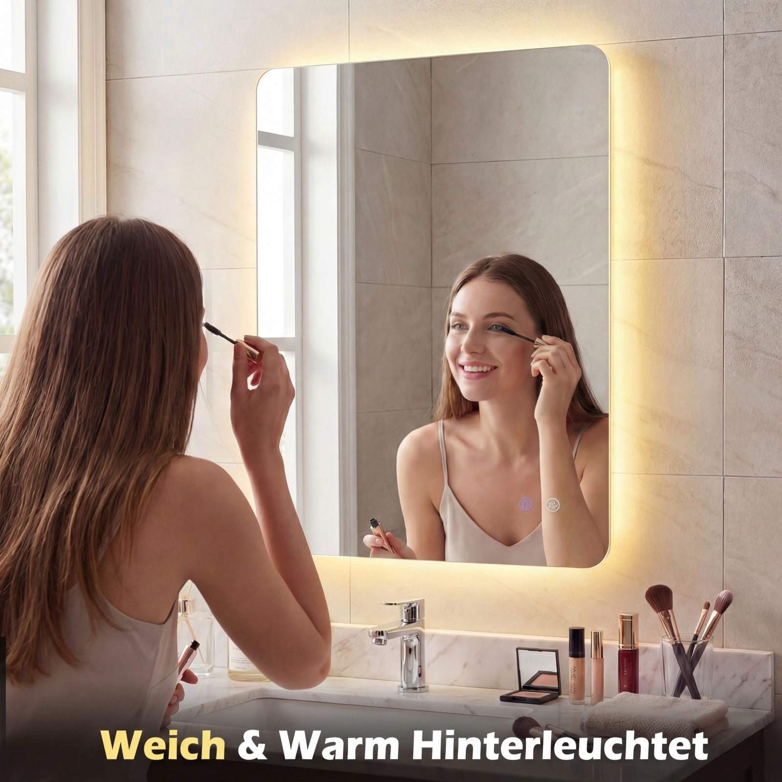 LED-badrumsspegel – justerbar belysning, imfri, 80x60 cm | Hem & Hobby | Pryloteket