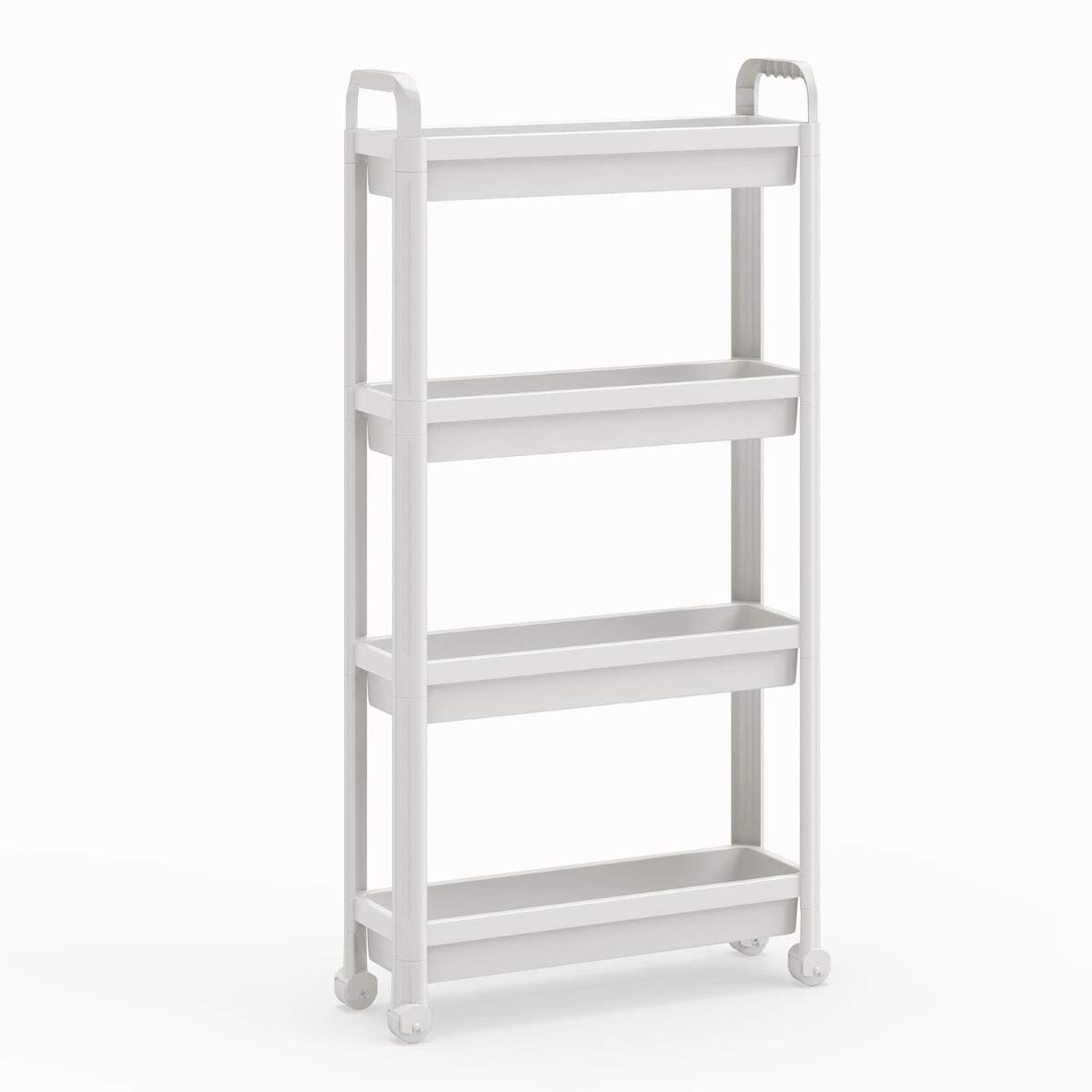 Smal rullande köksvagn – 4 nivåer, vit, enkel mobilitet | Hem & Hobby | Pryloteket