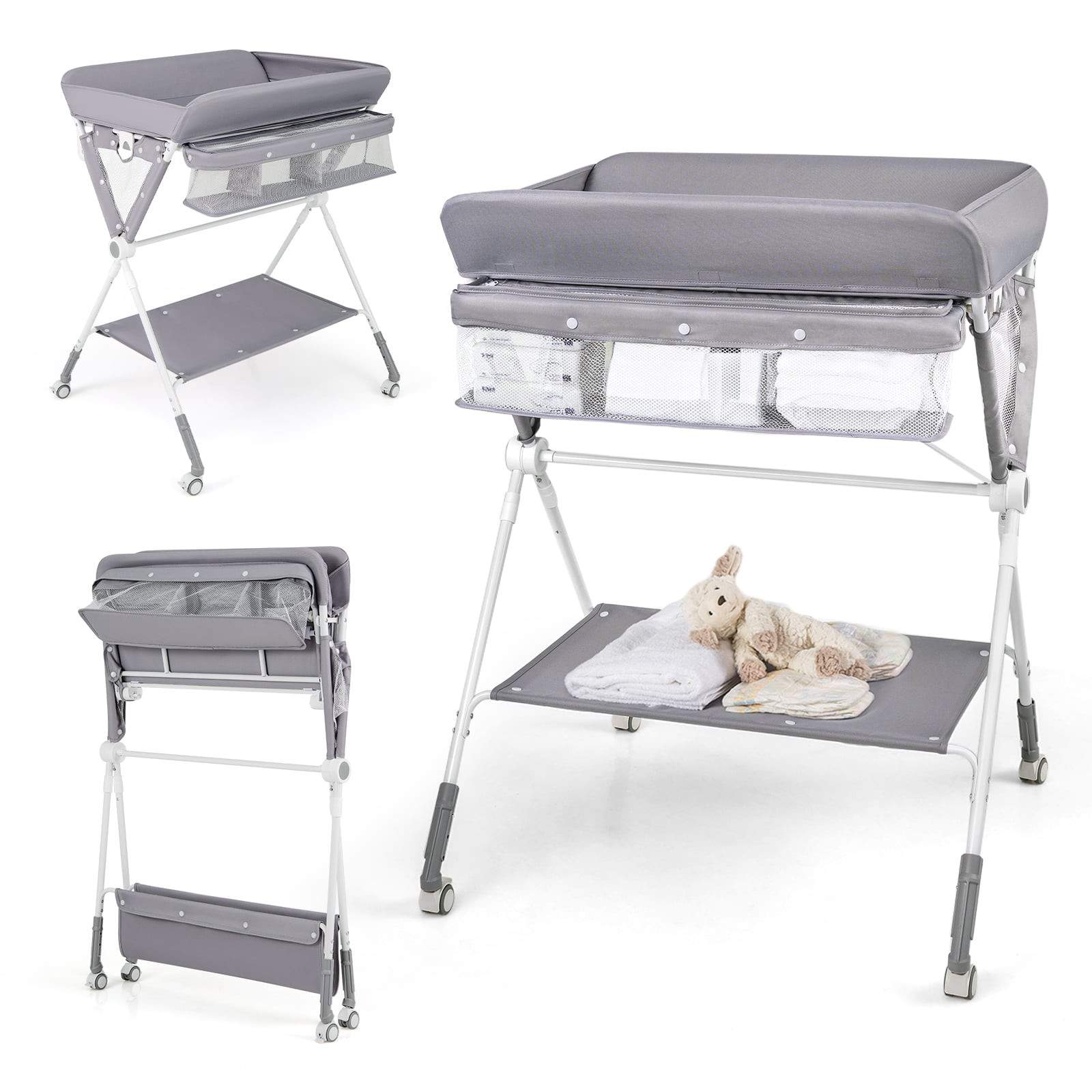 Bärbart skötbord – justerbar höjd, låsbara hjul | Hem & Hobby | Pryloteket