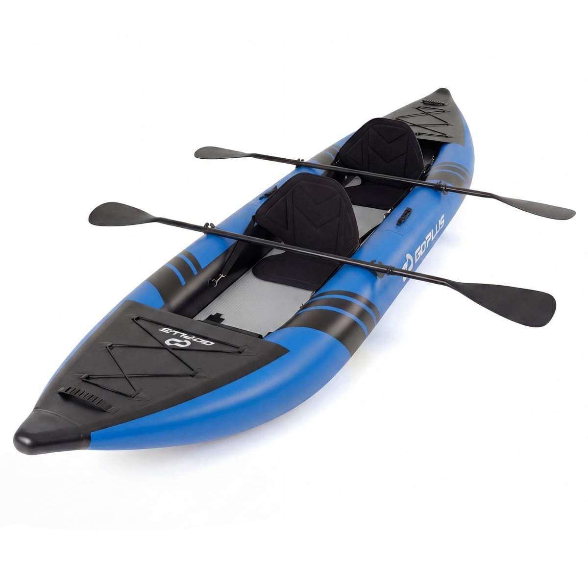 Oppusteligt kajaksæt med aluminiumsårer og EVA-sæder