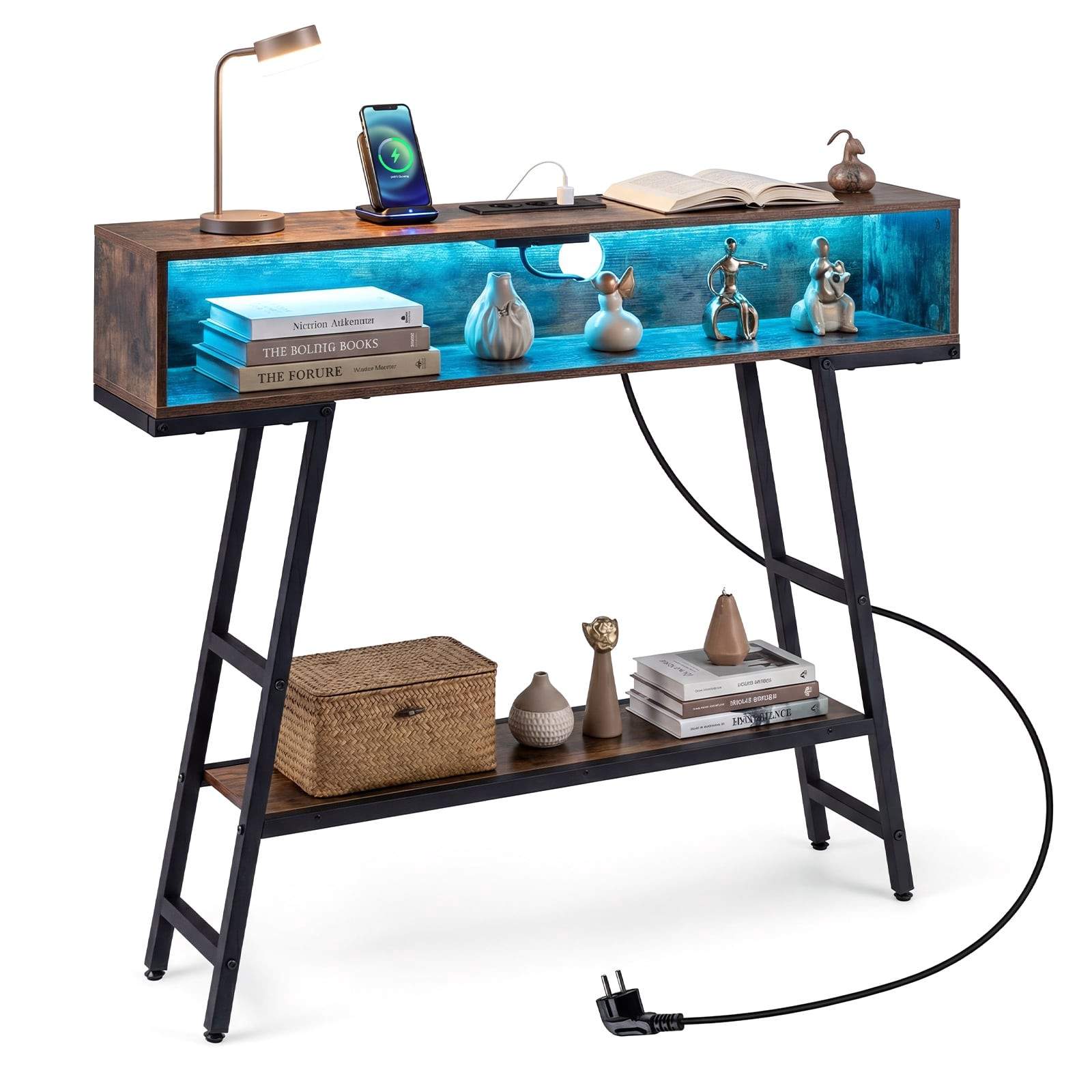 Konsolbord med LED-lampor och laddningsstation | Hem & Hobby | Pryloteket