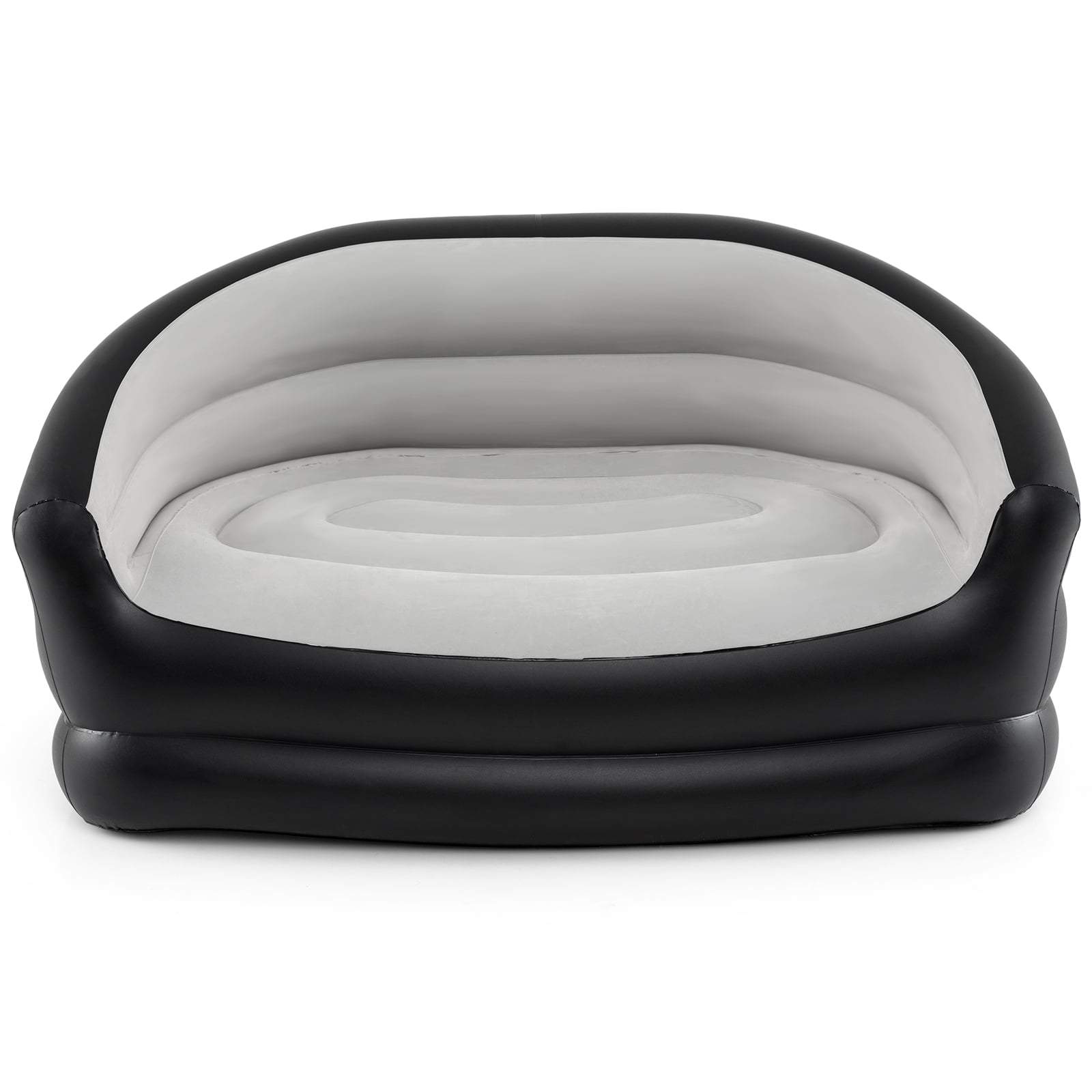 Oppustelig 2-personers sofa – blød, floket overflade, armlæn