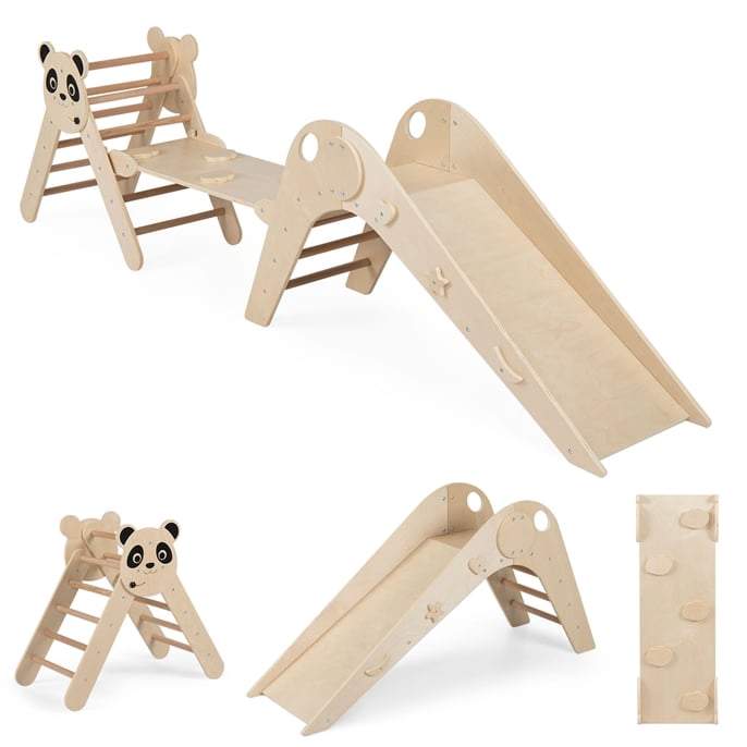 Montessoriklättringsset i trä med pandamotiv | Hem & Hobby | Pryloteket