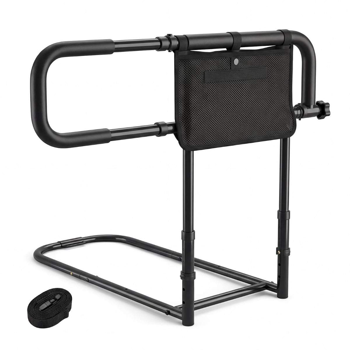 Justerbar sengehest til seniorer – Sammenklappelig, sikker, sort