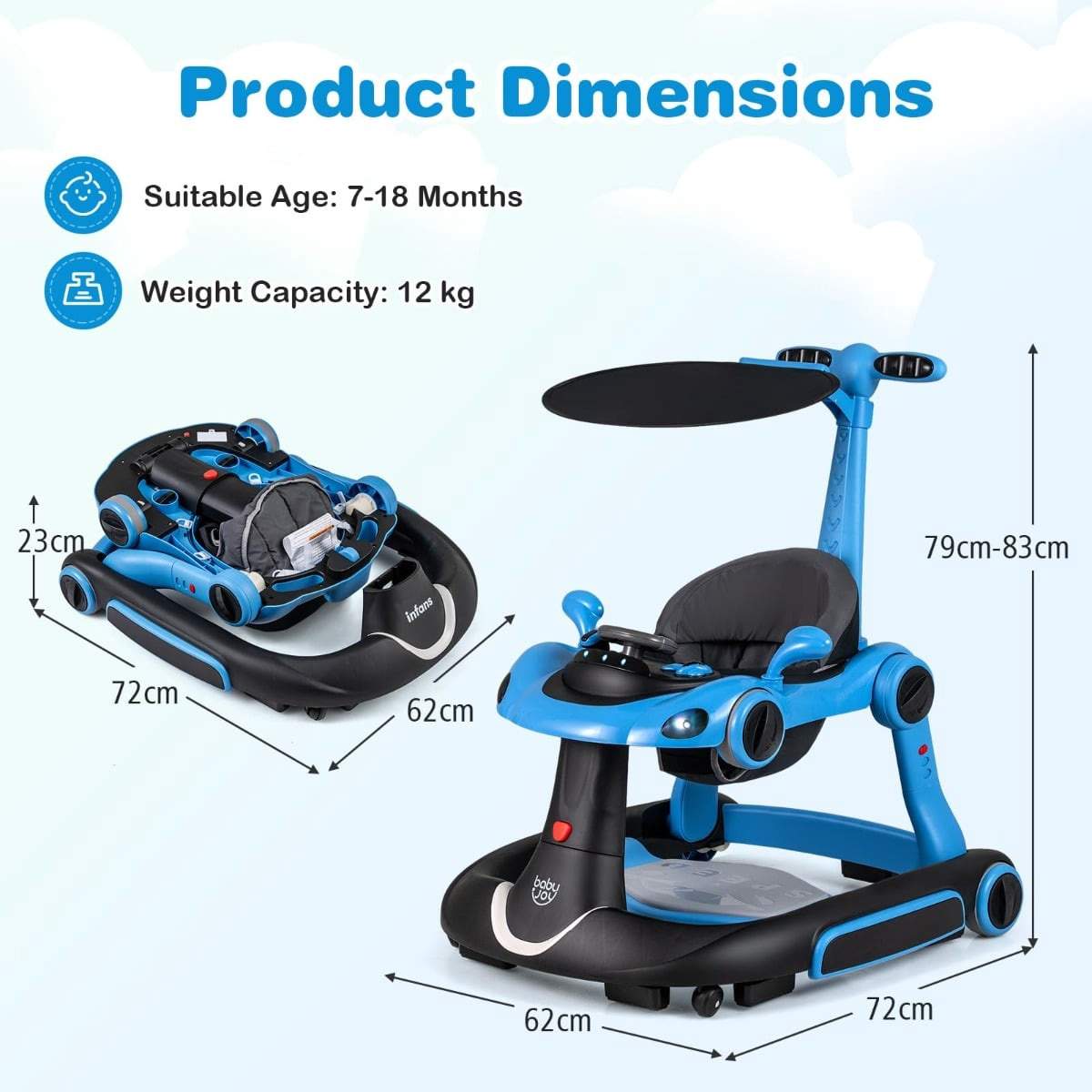 7-i-1 gåstol med justerbar höjd och hastighet | Hem & Hobby | Pryloteket
