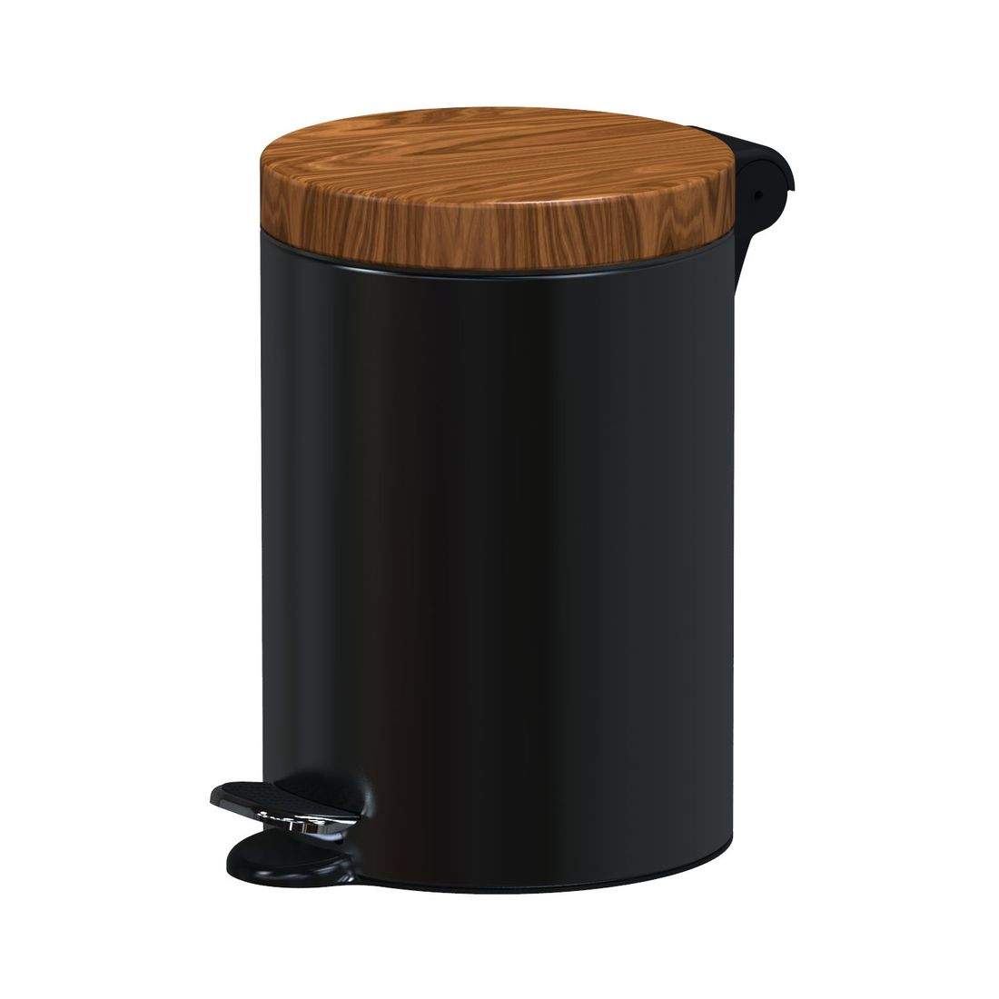 3L stålaffaldsbeholder – brun/sort, kliklås