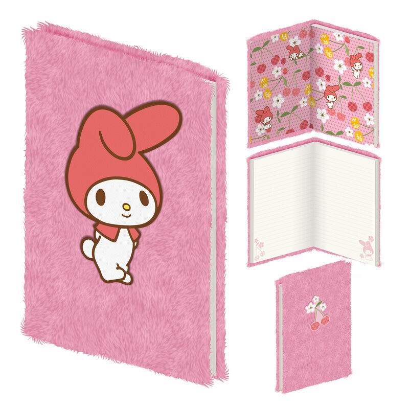 Hello Kitty My Melody A5 plysch anteckningsbok | Hem & Hobby | Pryloteket