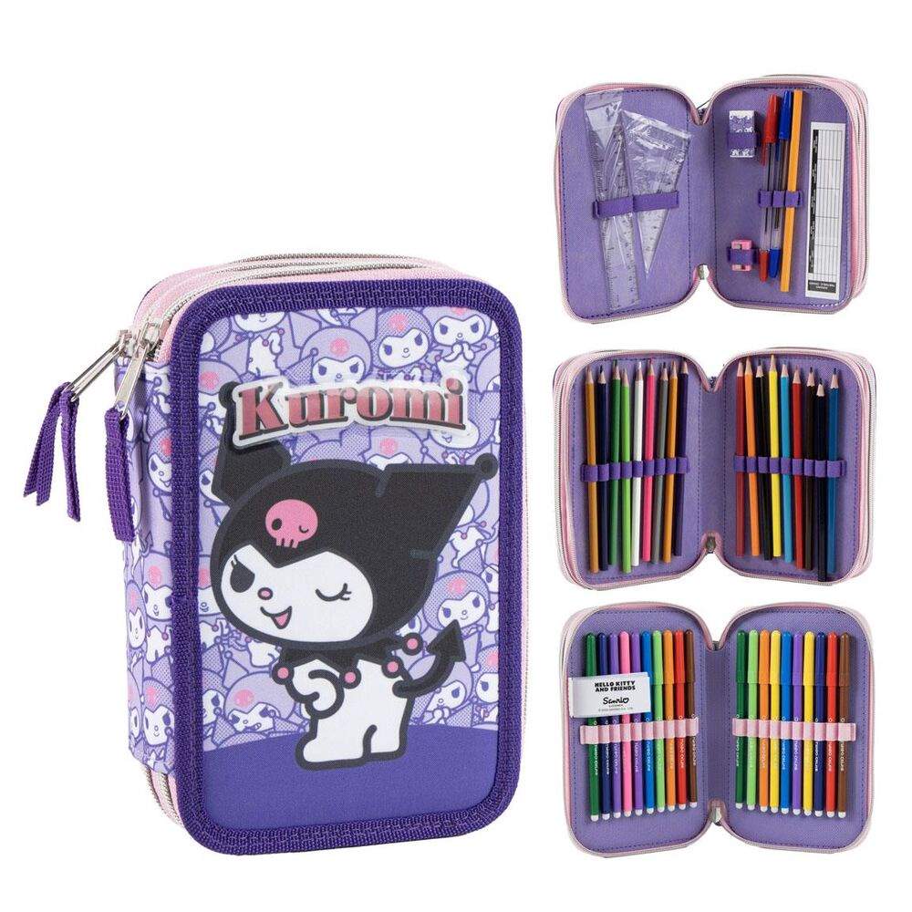 Hello Kitty Kuromi tredobbelt penalhus