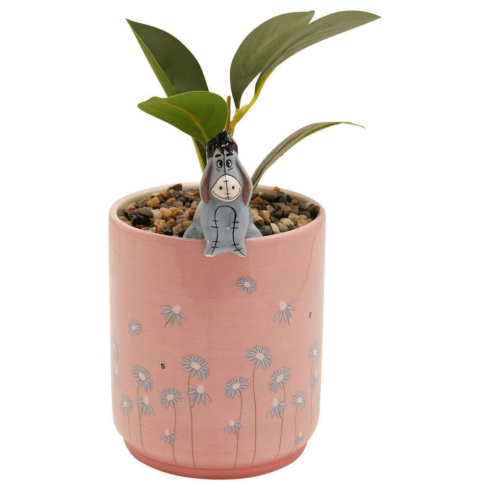 Æsel 3D Keramik Plantekrukke med Kunstig Plante, 24x11x11cm