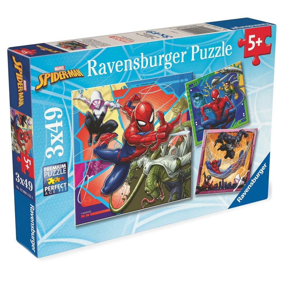 Marvel Spiderman puslespil 3 x 39 brikker