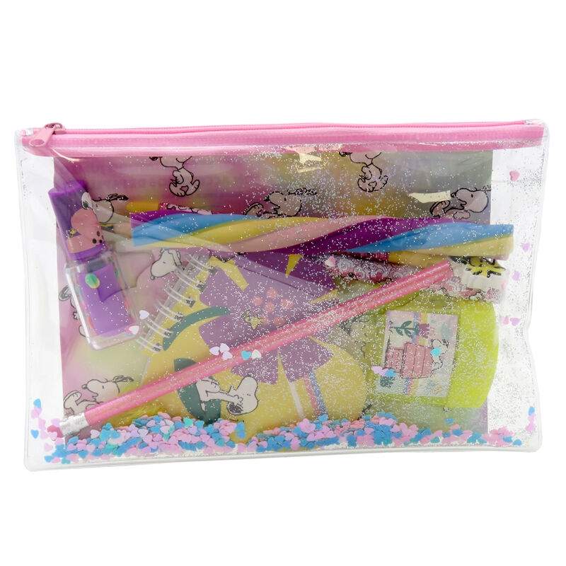 Snoopy Skrivbordsset med Glitterpennfodral | Hem & Hobby | Pryloteket
