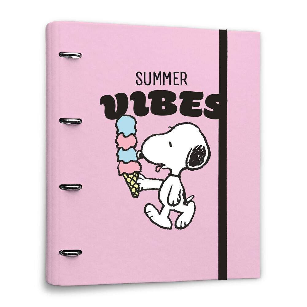 Snoopy Peanuts 4-rings bind med skilleark og kuvert