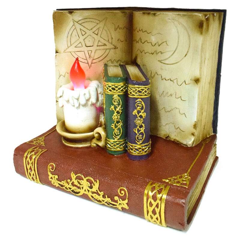 LED Resin Display Stand – Sort Kat & Ugle, 18x21,5x17cm