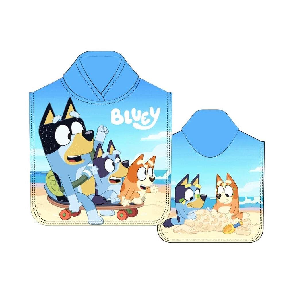 Blåt mikrofiber poncho håndklæde