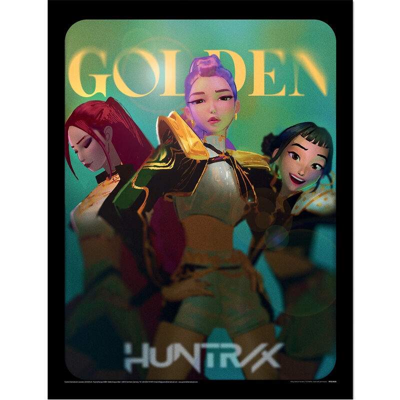 KPop Demon Hunters Gyldent Indrammet Print