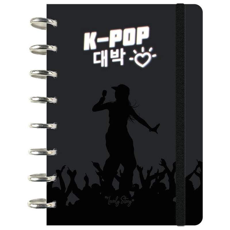 K-Pop sort A5 notesbog