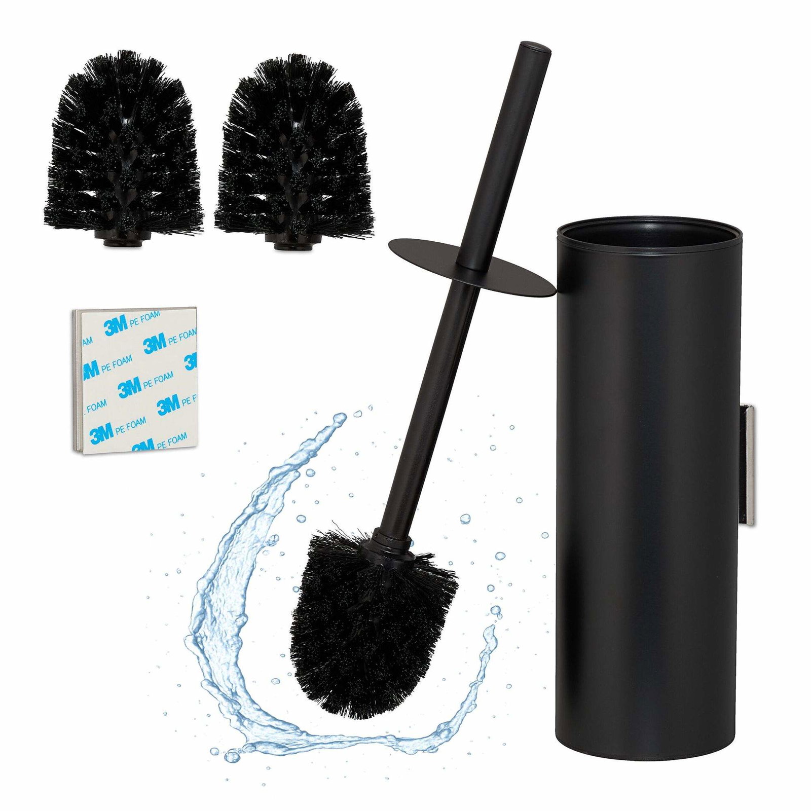 Toalettborsteset i rostfritt stål med väggfäste | Hem & Hobby | Pryloteket