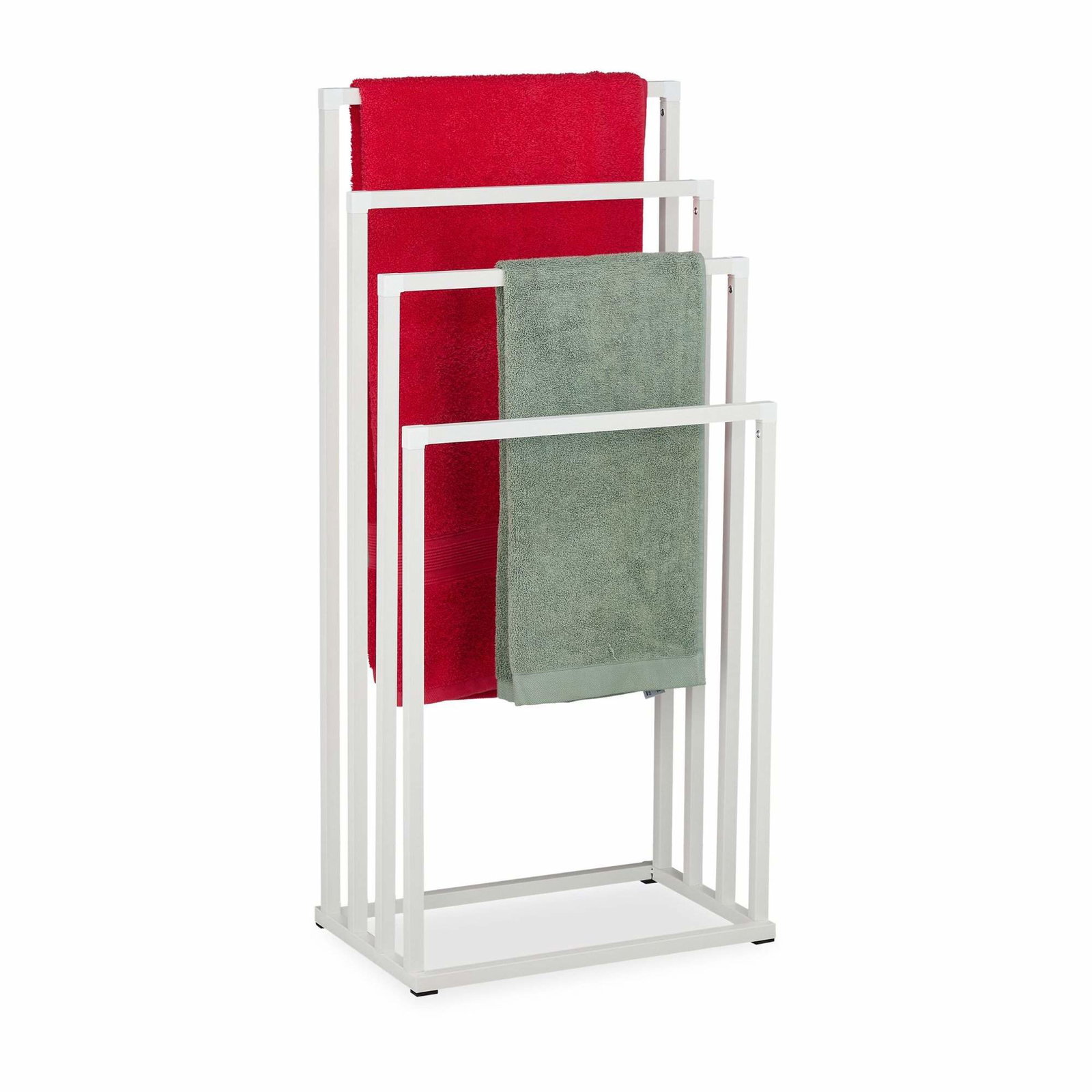 Fritstående håndklædestativ med 4 stænger – Mat metaldesign