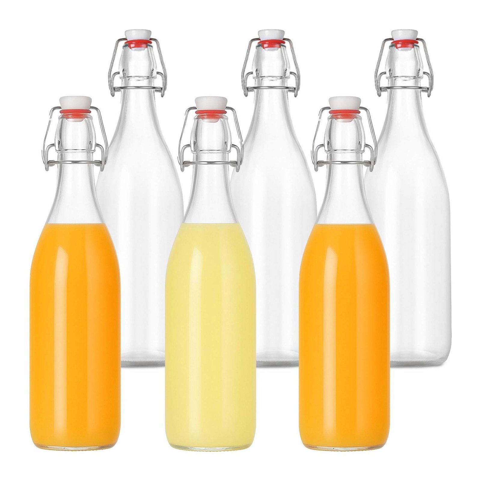Glasflaskor med klämmlock – 6-pack, perfekt för gör-det-själv-skapelser | Hem & Hobby | Pryloteket