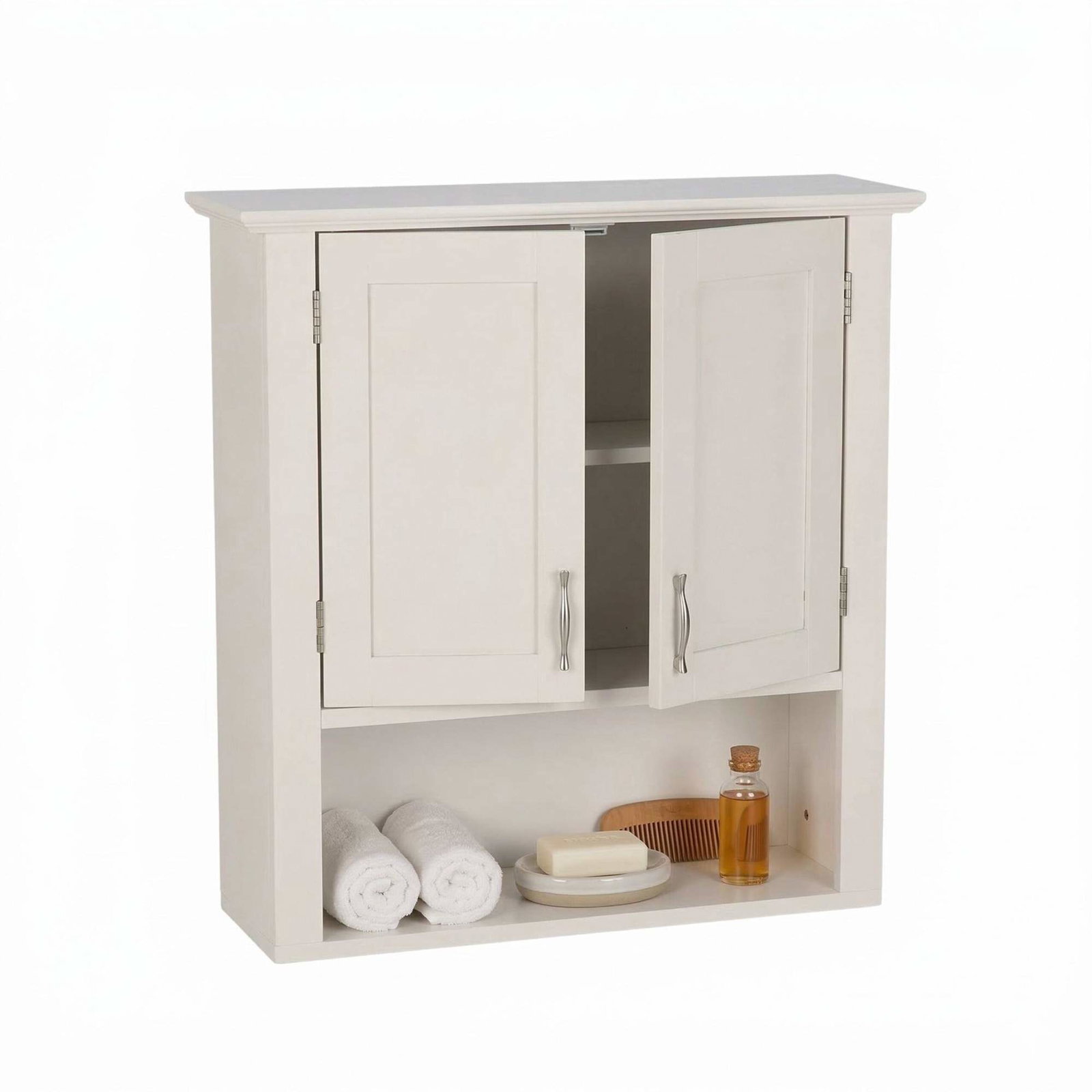 Hvidt vægskab – 3 rum, landlig stil