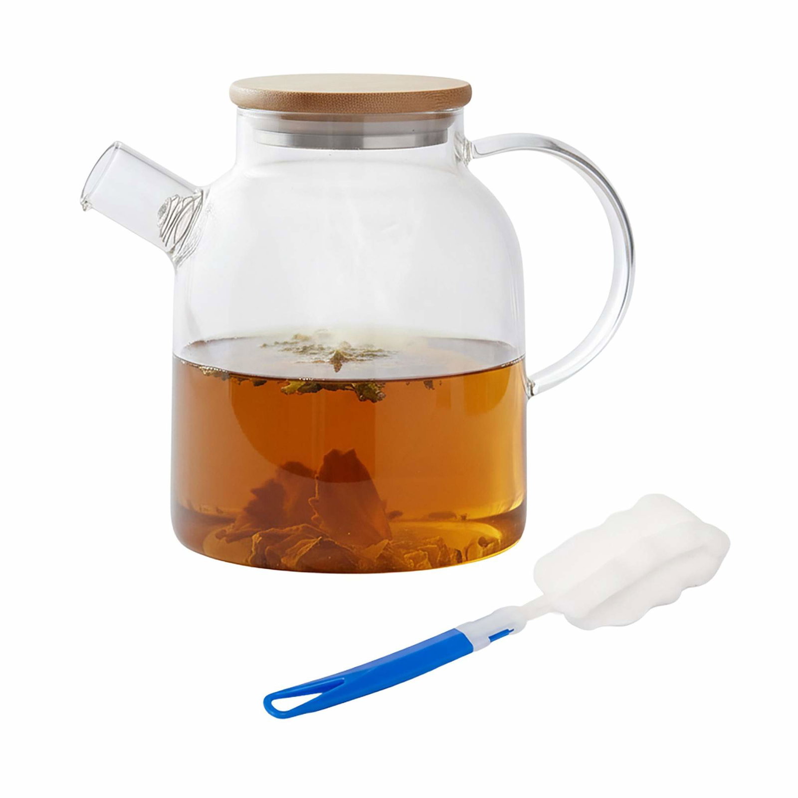 Glas tekande med bambuslåg – Ideel til løsbladet te