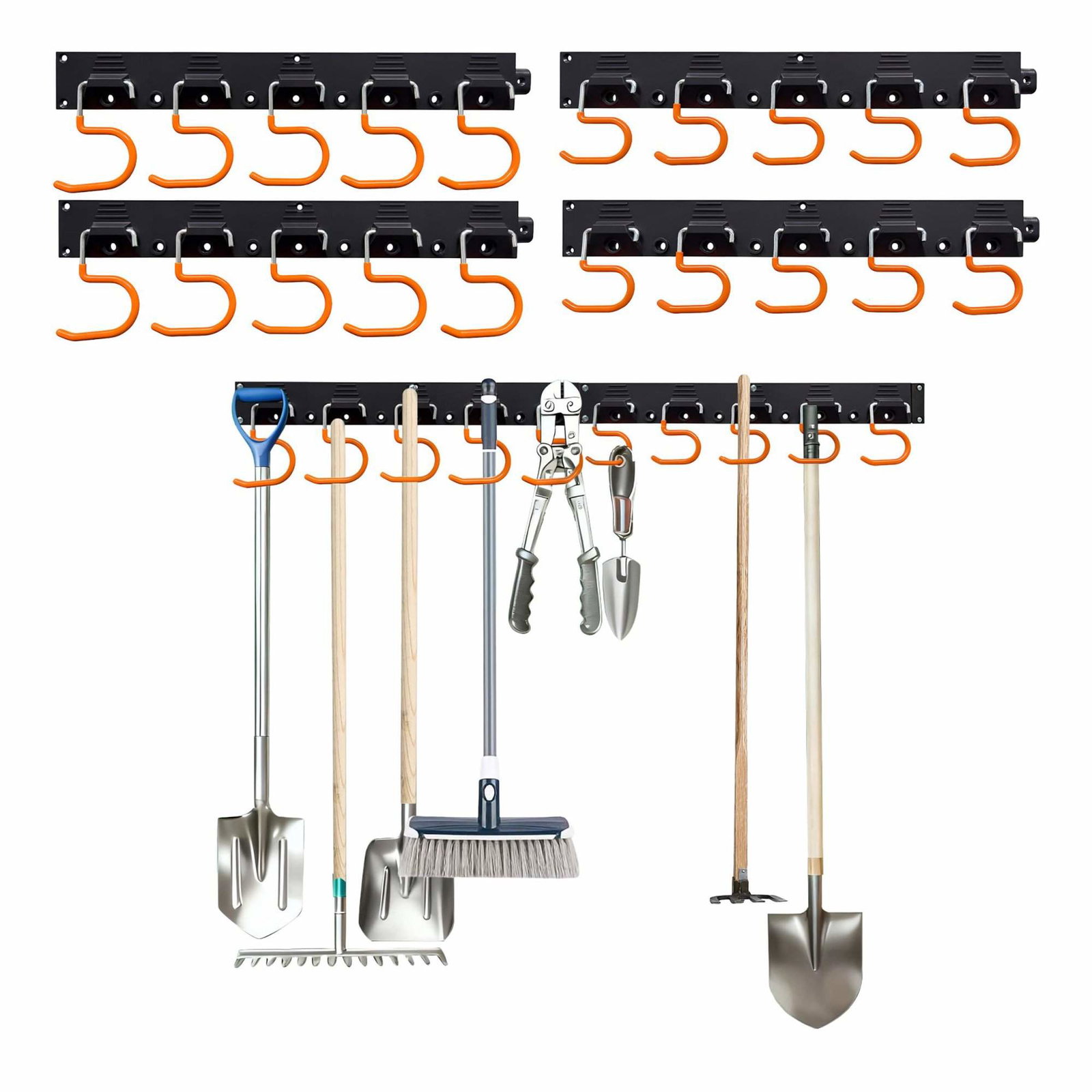 Vægmonteret haveredskabsholder – Nem installation, kan udvides