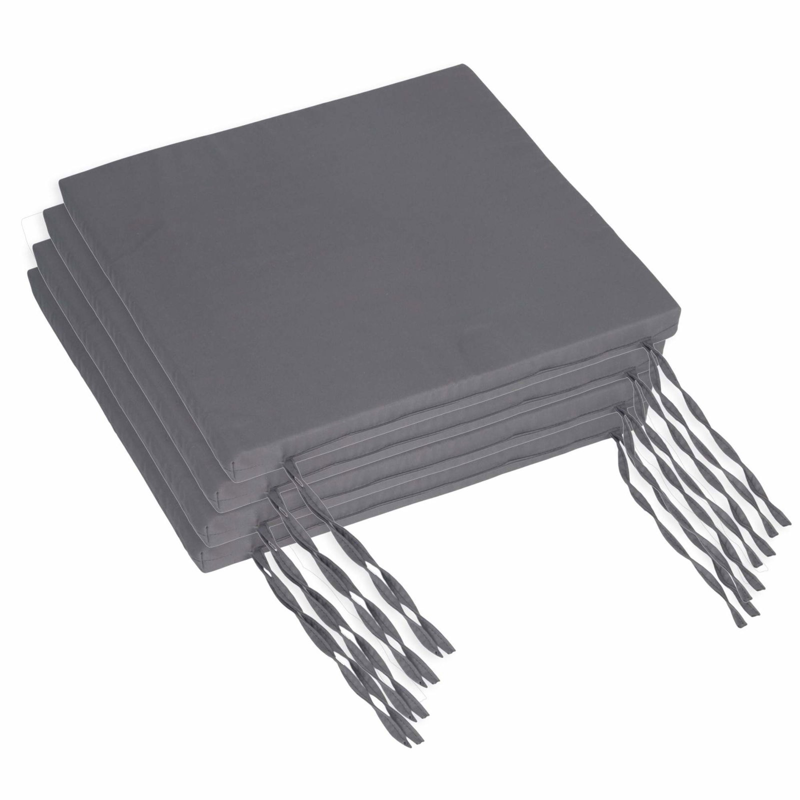 Fyrkantiga stolsdynor med band – set om 4, inomhus/utomhus | Hem & Hobby | Pryloteket