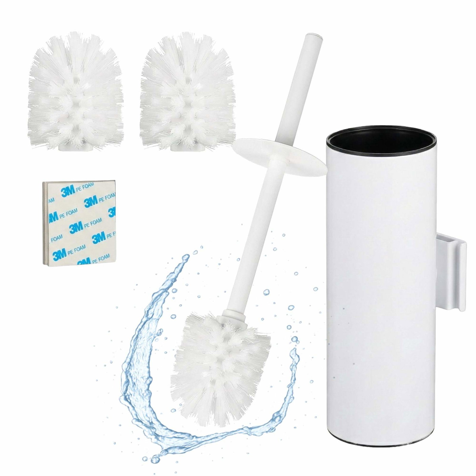 Toalettborsteset i rostfritt stål med väggfäste | Hem & Hobby | Pryloteket