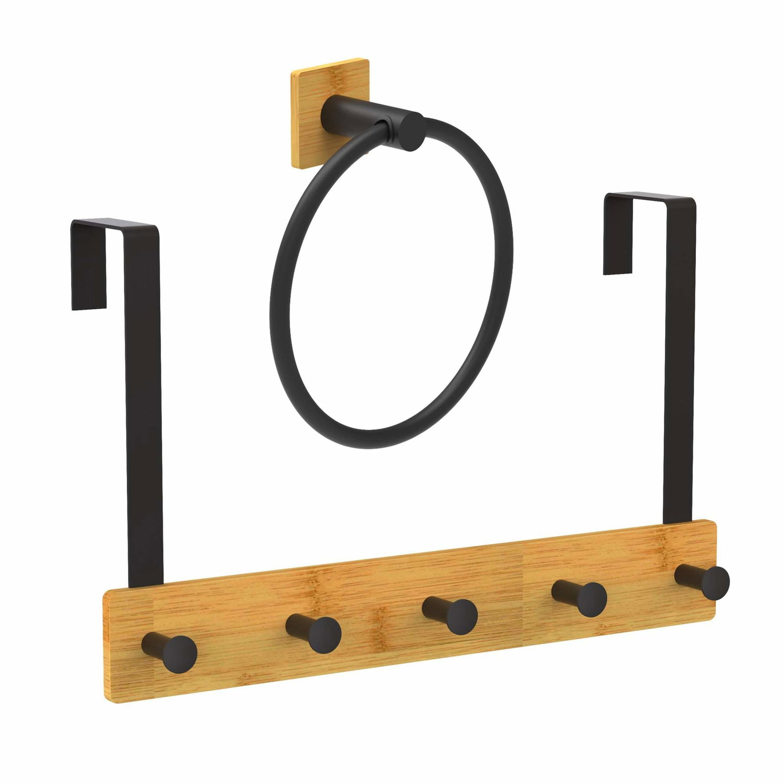 Dörrhängare med krok och handduksring – Bambu och metall | Hem & Hobby | Pryloteket